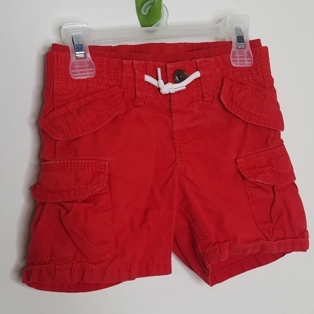 Gap Red Denim Cargo Shorts 12-18m